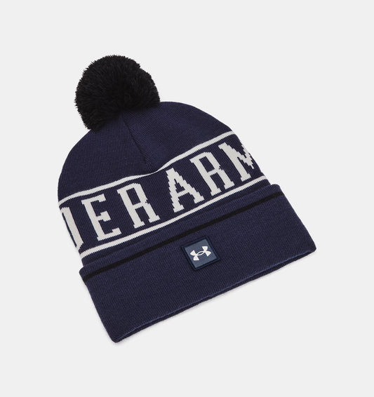 Halftime Pom Beanie Navy/White