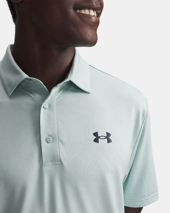 UA Playoff Jacquard Polo Enamel Blue/Refresh Mint