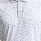 Nike Dri-FIT Par 5 Shoe Print Golf Polo Shirt - White/Blue