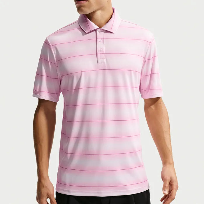 Nike Dri-FIT Par 5 Stripe Golf Polo Shirt - Pearl Pink