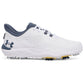 UA Drive Pro Wide Fit Waterproof Spiked Golf Shoes - White