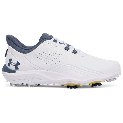 UA Drive Pro Wide Fit Waterproof Spiked Golf Shoes - White
