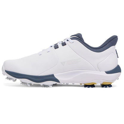UA Drive Pro Wide Fit Waterproof Spiked Golf Shoes - White