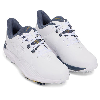 UA Drive Pro Wide Fit Waterproof Spiked Golf Shoes - White