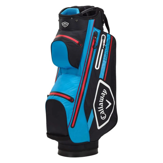 Chev Dry 14 Cart Bag Black, Cyan & Red