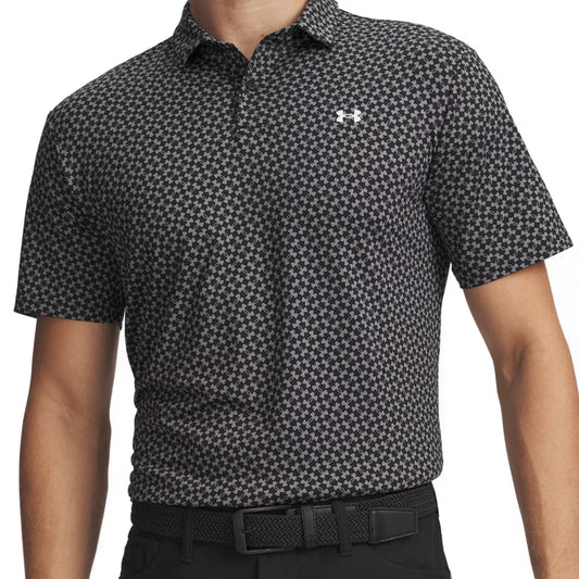 UA T2G Printed Polo Shirt - Black / Grey
