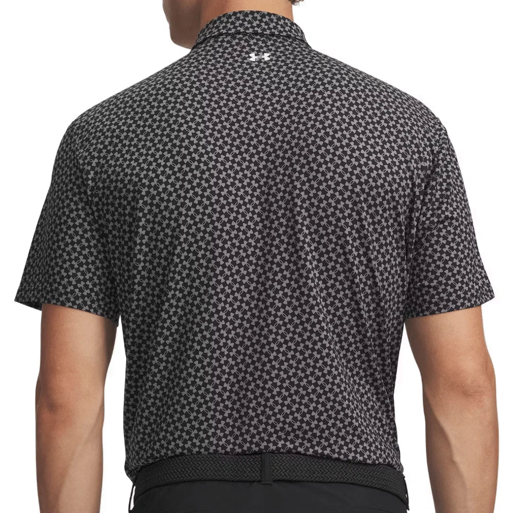 UA T2G Printed Polo Shirt - Black / Grey