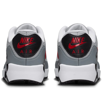 Nike Air Max 90 G Waterproof Spikeless Golf Shoes - White / Fire Red / Light Smoke Grey