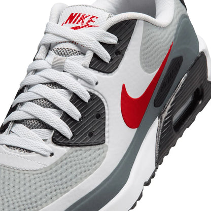 Nike Air Max 90 G Waterproof Spikeless Golf Shoes - White / Fire Red / Light Smoke Grey