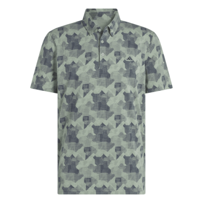 adidas Go-To Print Golf Polo Shirt - Green / Navy