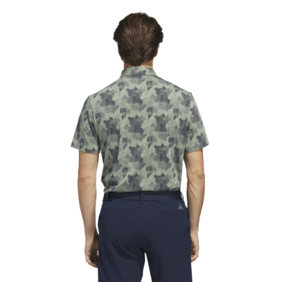 adidas Go-To Print Golf Polo Shirt - Green / Navy