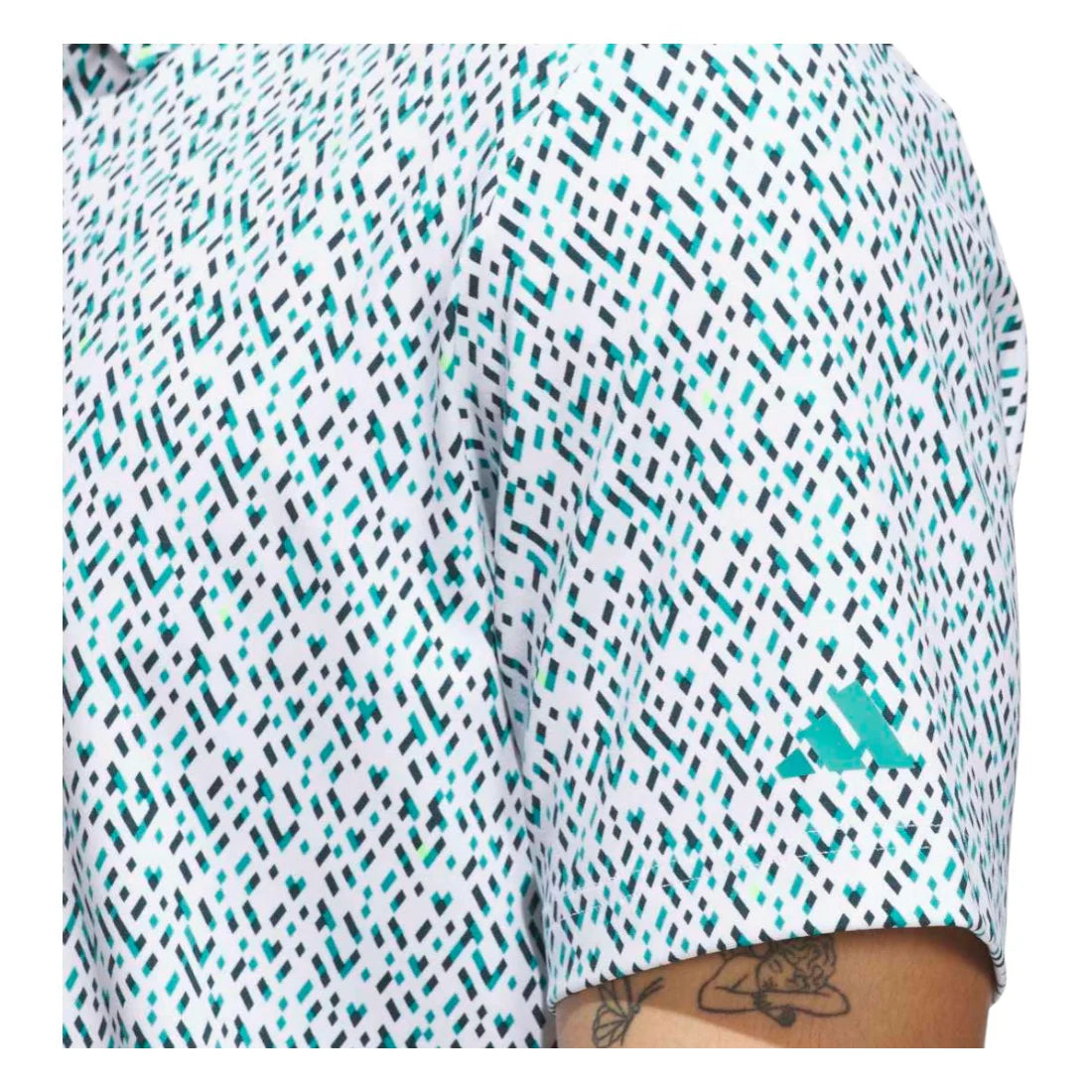 adidas Ultimate365 Micro Argyle Golf Polo Shirt - White / Pure Teal