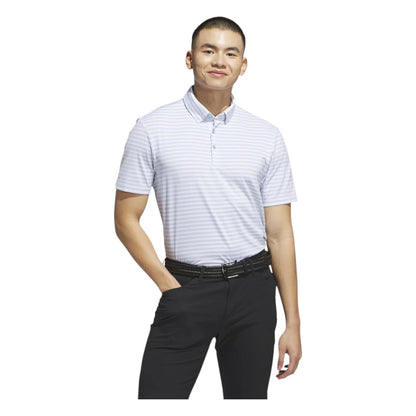 adidas Ultimate365 Stripe Golf Polo Shirt - Wonder Blue/White