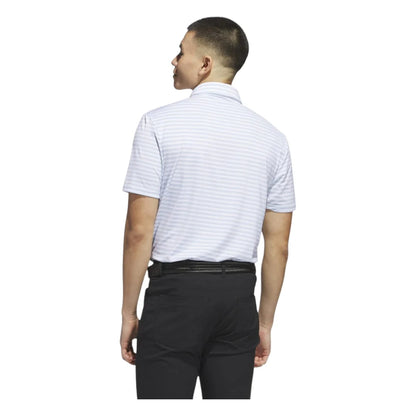 adidas Ultimate365 Stripe Golf Polo Shirt - Wonder Blue/White