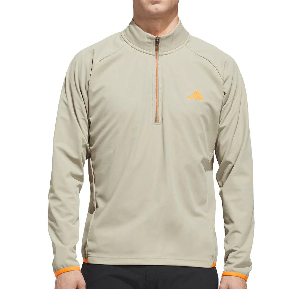 adidas Ultimate365 Durable Water Repellent Wind Quarter-Zip - Wonder Cargo / Lucid Orange