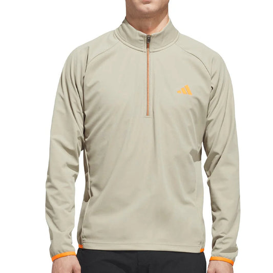 adidas Ultimate365 Durable Water Repellent Wind Quarter-Zip - Wonder Cargo / Lucid Orange