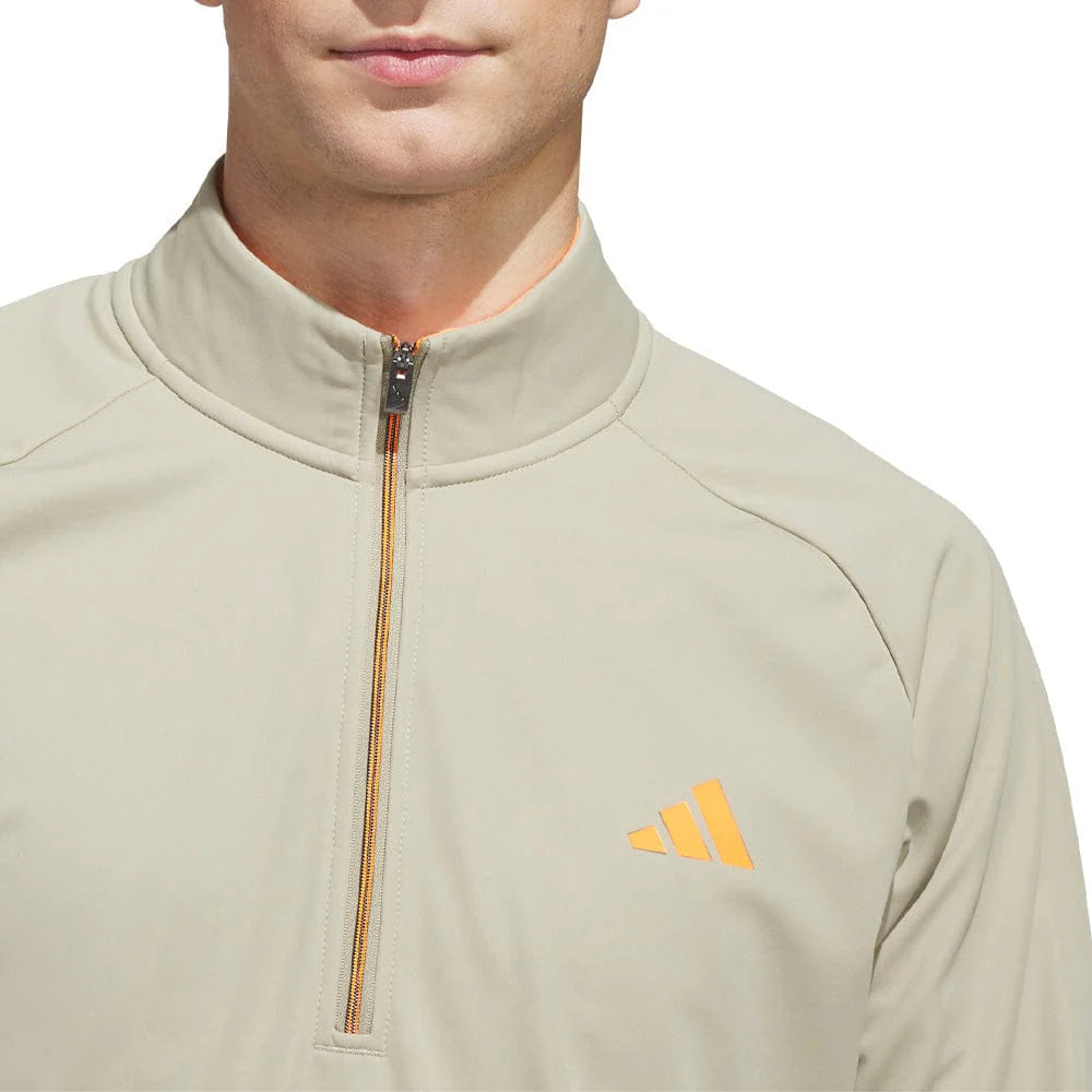 adidas Ultimate365 Durable Water Repellent Wind Quarter-Zip - Wonder Cargo / Lucid Orange