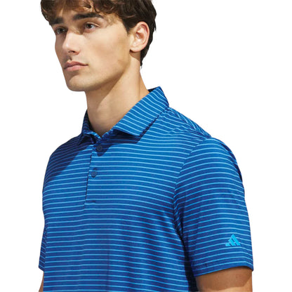 adidas Performance Stripe Golf Polo Shirt - Blue
