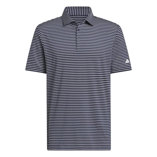adidas Performance Stripe Golf Polo Shirt - White / Navy