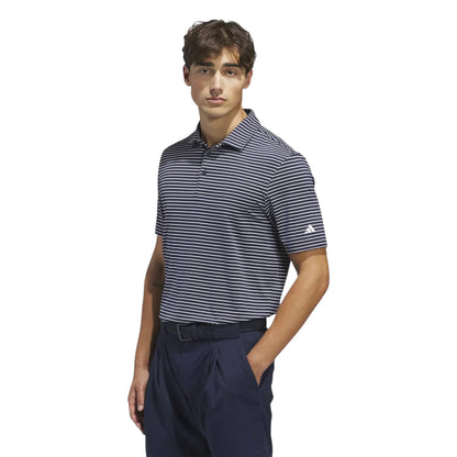 adidas Performance Stripe Golf Polo Shirt - White / Navy