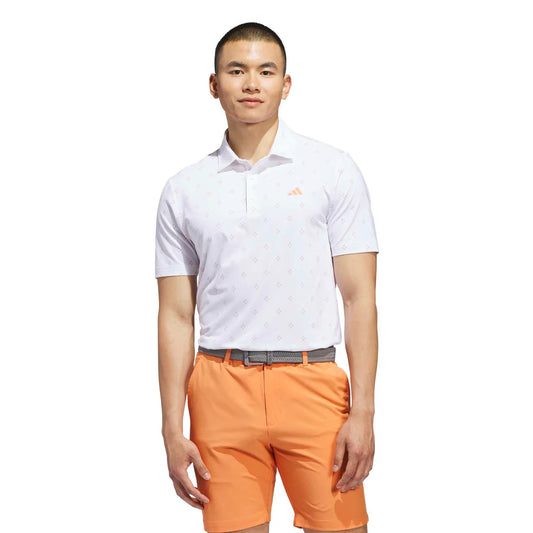adidas Ultimate365 Essence Print Golf Polo Shirt - White