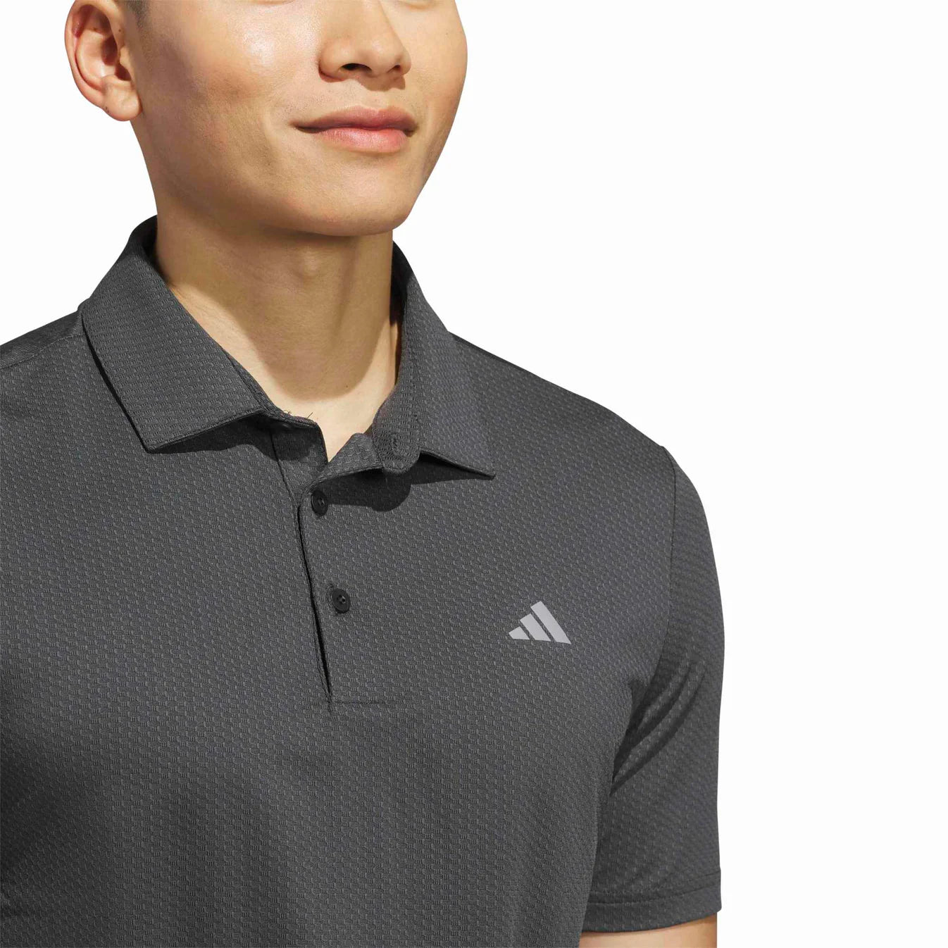 adidas Performance Textured Golf Polo Shirt - Carbon / Black