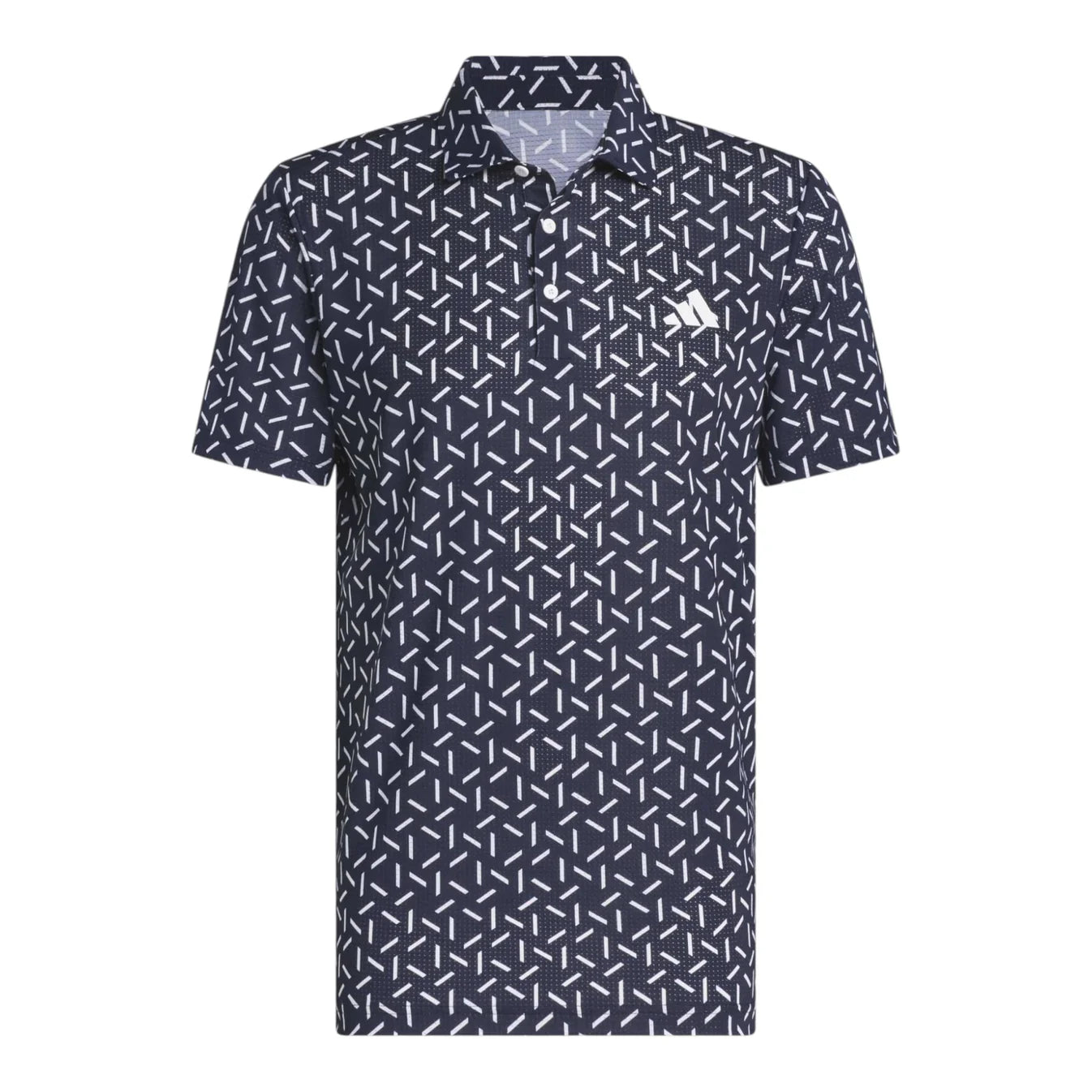adidas Ultimate365 Mesh Print Golf Polo Shirt - Navy / White