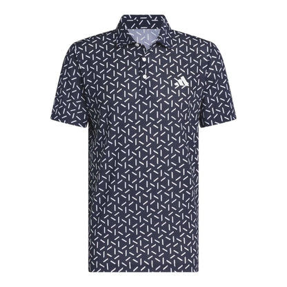 adidas Ultimate365 Mesh Print Golf Polo Shirt - Navy / White