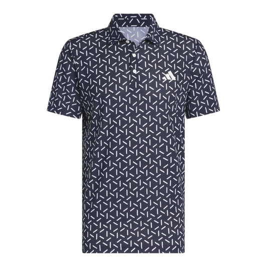 adidas Ultimate365 Mesh Print Golf Polo Shirt - Navy / White