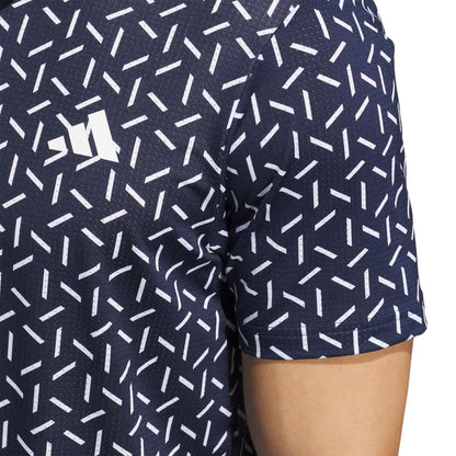 adidas Ultimate365 Mesh Print Golf Polo Shirt - Navy / White