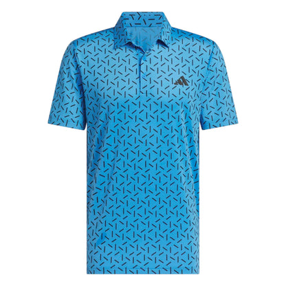 adidas Ultimate365 Mesh Print Golf Polo Shirt - Blue