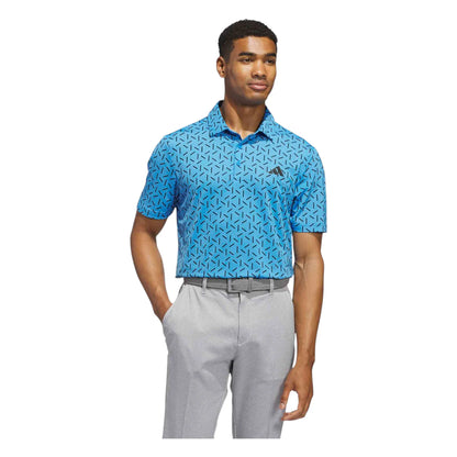 adidas Ultimate365 Mesh Print Golf Polo Shirt - Blue