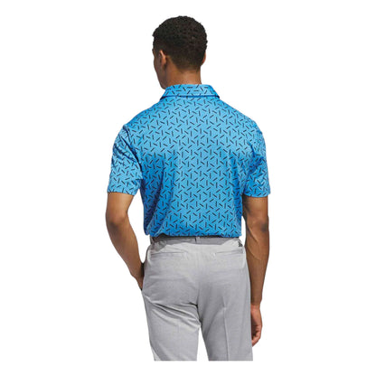 adidas Ultimate365 Mesh Print Golf Polo Shirt - Blue