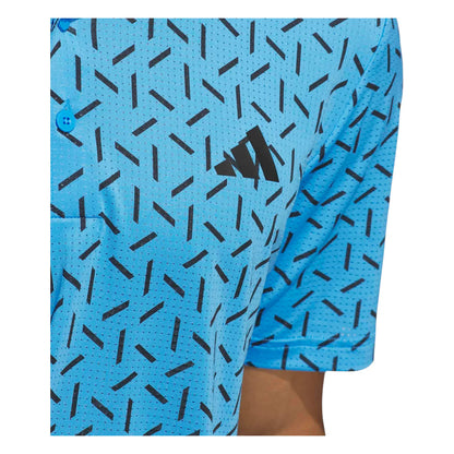 adidas Ultimate365 Mesh Print Golf Polo Shirt - Blue