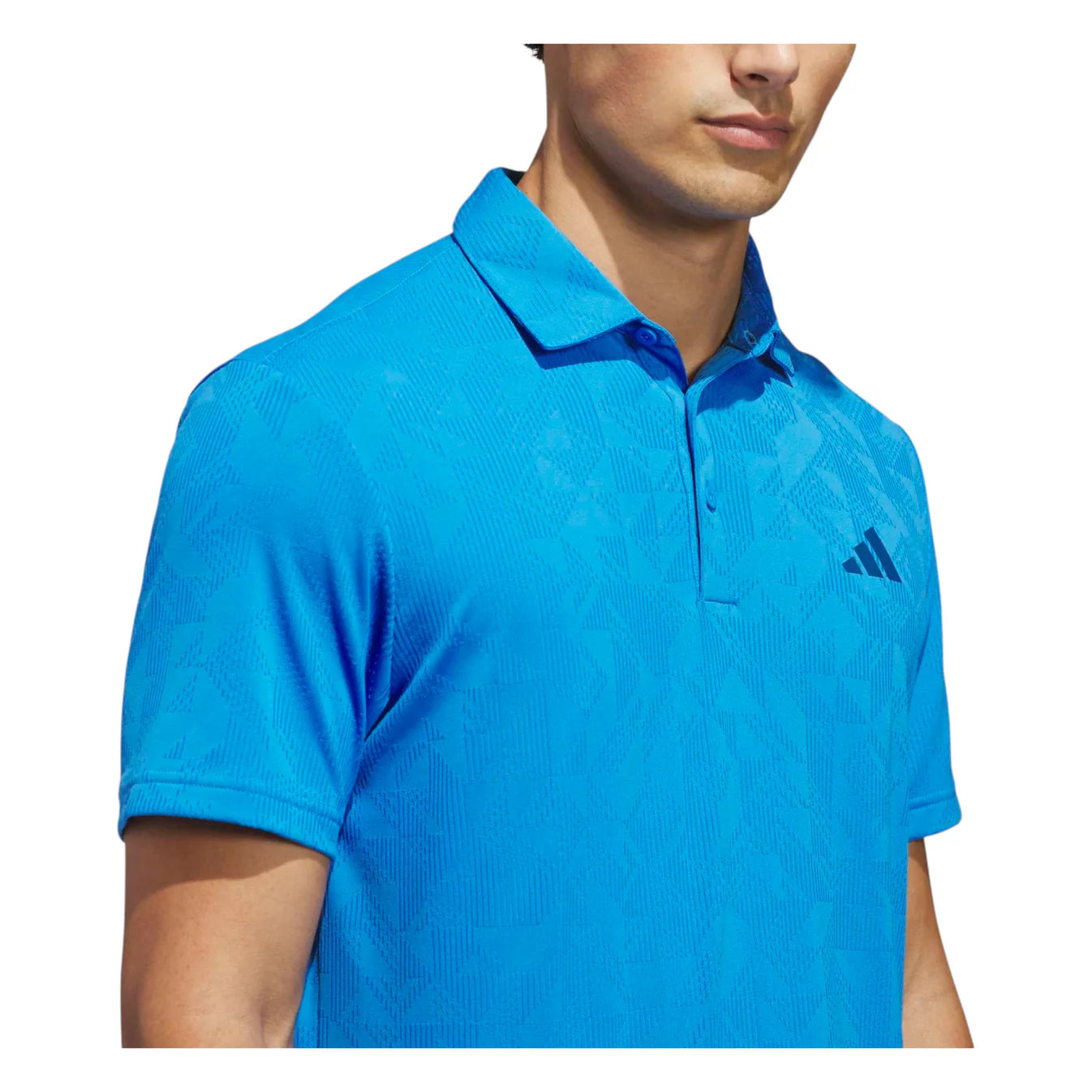 adidas Ultimate365 Textured Jacquard Golf Polo Shirt - Blue