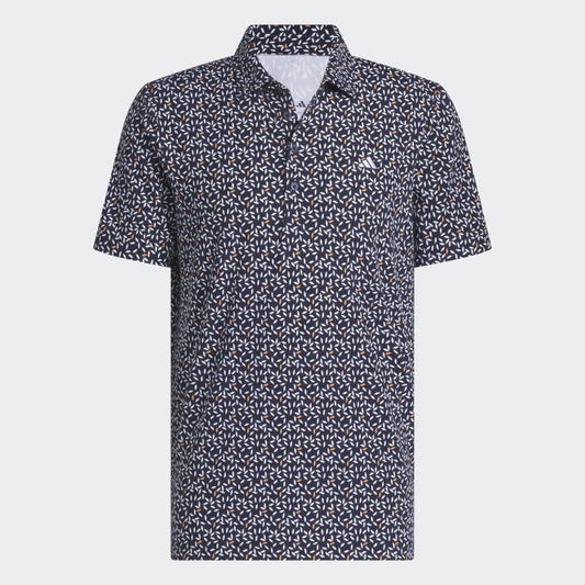adidas Ultimate365+ Soft Print Golf Polo Shirt - Navy / White