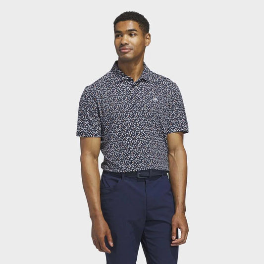 adidas Ultimate365+ Soft Print Golf Polo Shirt - Navy / White