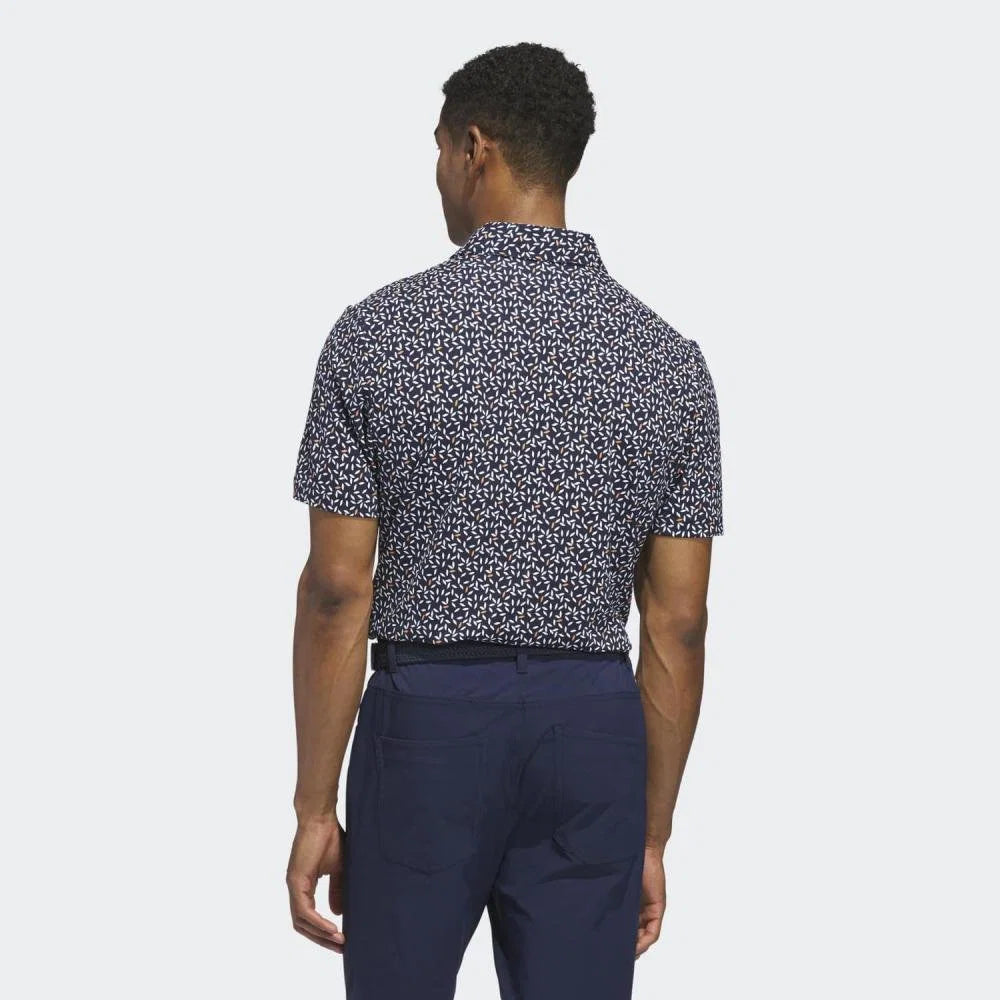adidas Ultimate365+ Soft Print Golf Polo Shirt - Navy / White