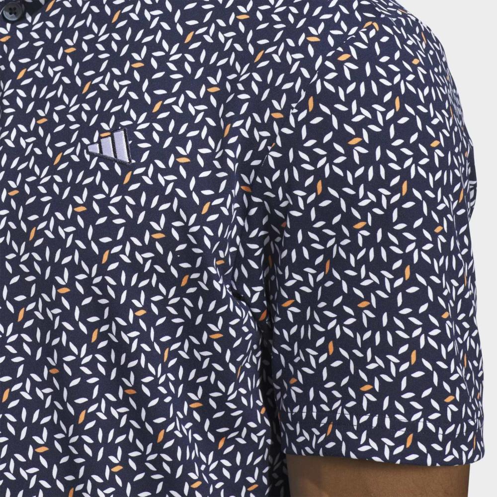 adidas Ultimate365+ Soft Print Golf Polo Shirt - Navy / White
