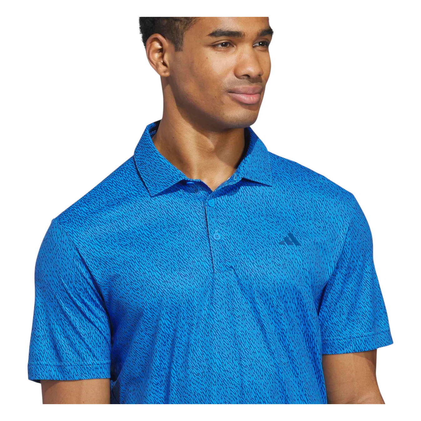 adidas Ultimate365 Feather Print Golf Polo Shirt - Blue