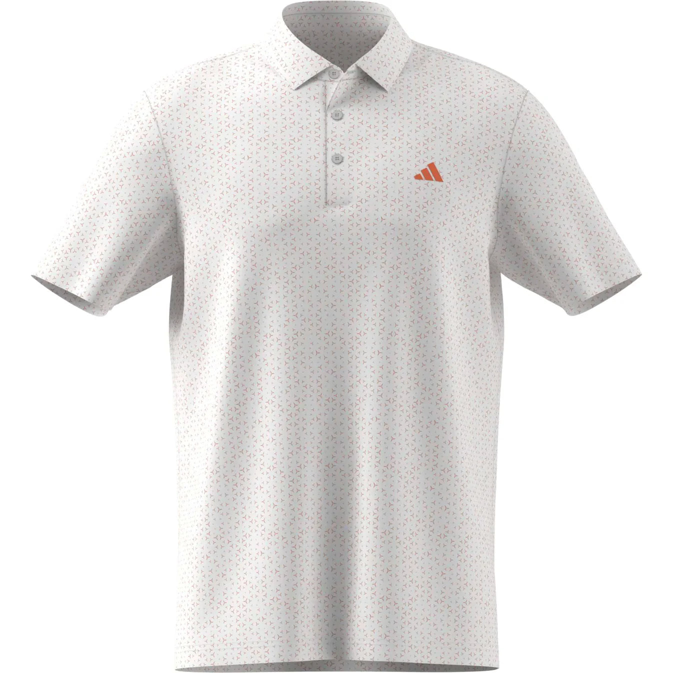 adidas Ultimate365 Mesh Print Golf Polo Shirt - White / Dusky Orange