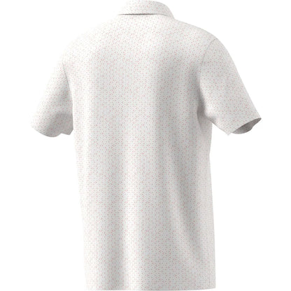 adidas Ultimate365 Mesh Print Golf Polo Shirt - White / Dusky Orange