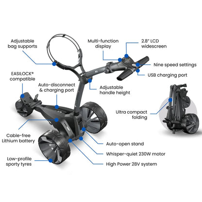 Motocaddy M1 Electric Trolley - Black / Red - 2026