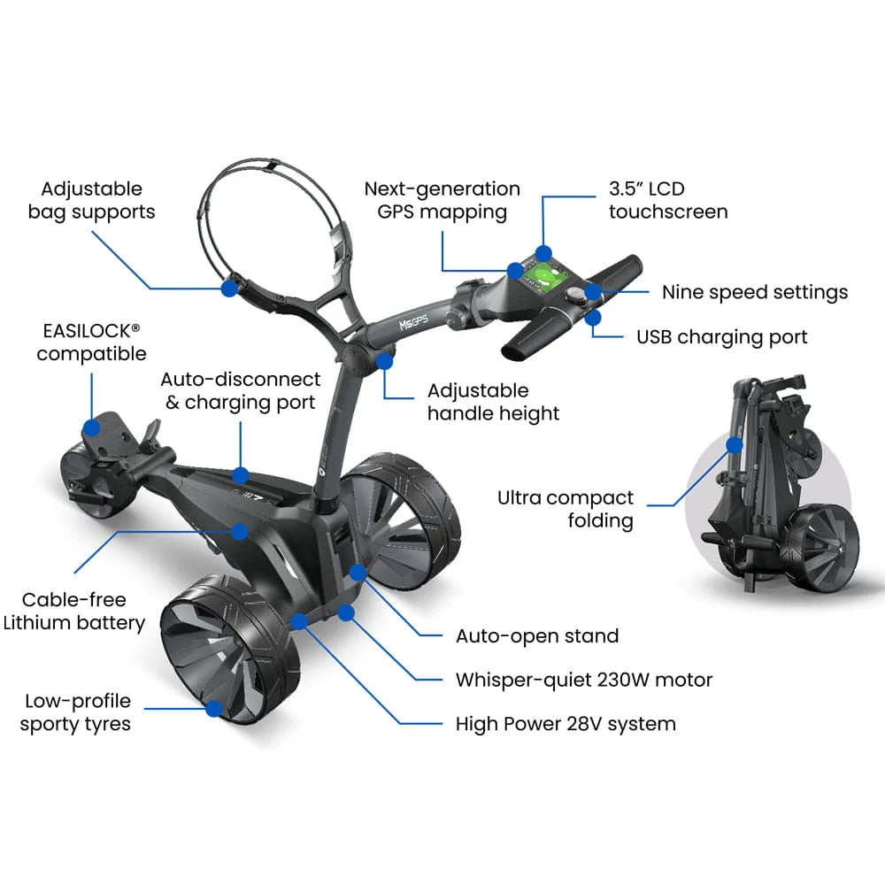 Motocaddy M5 GPS Electric Trolley - Black / Blue - 2026