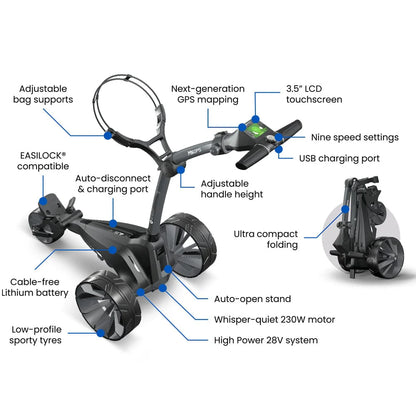 Motocaddy M5 GPS Electric Trolley - Black / Blue - 2026