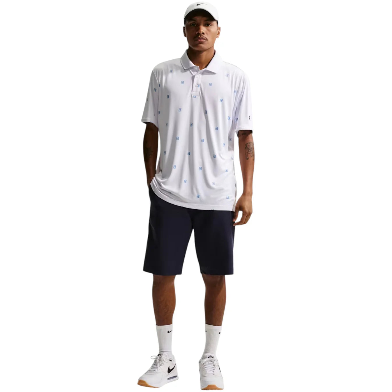Nike Dri-FIT Par Polo Shirt - White/Blue