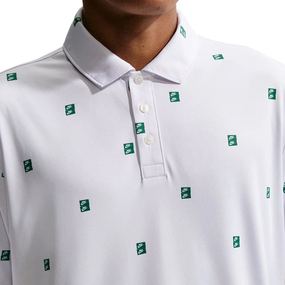 Nike Dri-FIT Par 5 Icon Stack Polo Shirt - White / Malachite