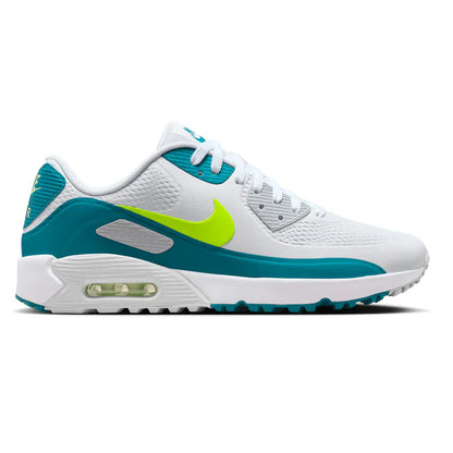 Nike Air Max 90G Waterproof Spikeless Golf Shoes - White / Volt / Bright Spruce