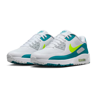 Nike Air Max 90G Waterproof Spikeless Golf Shoes - White / Volt / Bright Spruce