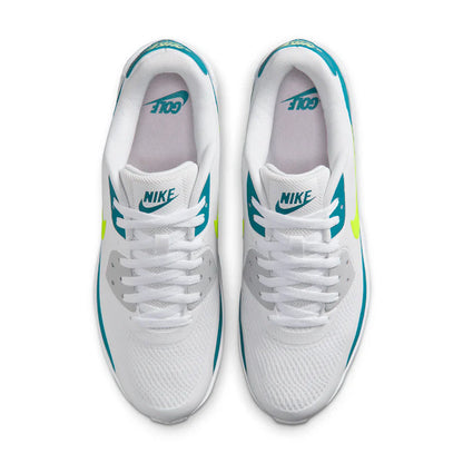 Nike Air Max 90G Waterproof Spikeless Golf Shoes - White / Volt / Bright Spruce